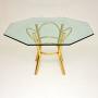 1970s Vintage Brass & Glass Dining Table