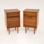 60s Pair of Walnut Bedside Cabinets by Uniflex