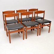 6 Teak Vintage Dining Chairs By Robert Heritage