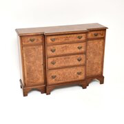 Antique Burr Walnut Breakfront Sideboard