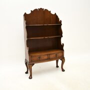 Antique Burr Walnut Cascading Open Bookcase