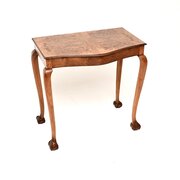 Antique Burr Walnut Console / Side Table