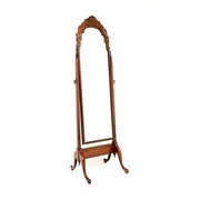 Antique Burr Walnut Free Standing Cheval Mirror