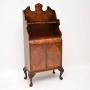 Antique Burr Walnut Open Bookcase Cabinet