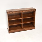 Antique Burr Walnut Open Bookcase