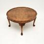 Antique Burr Walnut Pie Crust Coffee Table