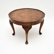 Antique Burr Walnut Pie Crust Coffee Table