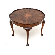 Antique Burr Walnut Pie Crust Coffee Table