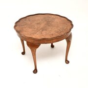 Antique Burr Walnut Pie Crust Coffee Table