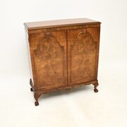 Antique Burr Walnut Queen Anne Style Cabinet