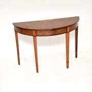 Antique Burr Walnut Sheraton Style Console Table