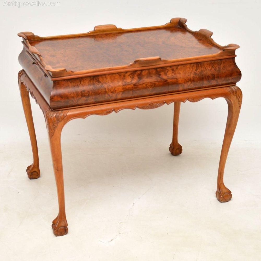Antique Burr Walnut Tray Top Side Table Antiques Atlas