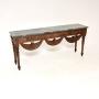 Antique Carved Walnut Marble Top Console Table