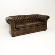 Antique Deep Buttoned Leather Chesterfield Sofa