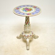 Antique Dresden Style Porcelain Side Table