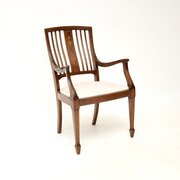 Antique Edwardian Inlaid Mahogany Armchair