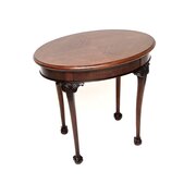 Antique Edwardian Mahogany & Satinwood Side Table 