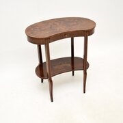 Antique Edwardian Marquetry Kidney Side Table