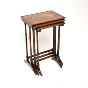 Antique Edwardian Walnut Nest Of Tables
