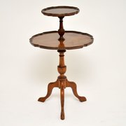 Antique Figured Walnut Two Tier Table