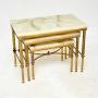  French Brass & Onyx Nest of Tables