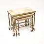 Antique French Brass and Onyx Nest of Tables