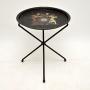 Antique French Enamelled Tole Folding Side Table