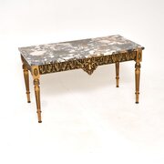 Antique French Gilt Wood Marble Top Coffee Table