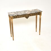 Antique French Gilt Wood Marble Top Console Table