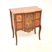 Antique French Marble Top Inlaid Commode