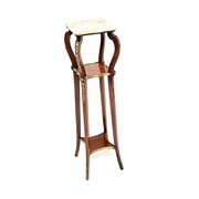 Antique French Marble Top Mahogany Jardiniere