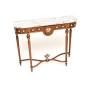 Antique French Marble Top Walnut Console Table