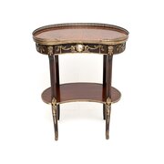Antique French Style Marquetry Kidney Side Table
