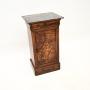 Antique French Walnut Marble Top Bedside Cabinet