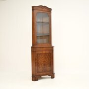 Antique Georgian Style Burr Walnut Corner Cabinet