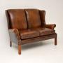Antique Georgian Style Leather Wing Back Sofa