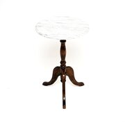 Antique Georgian Style Marble Top Mahogany Table