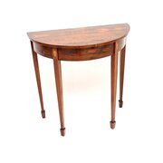 Antique Inlaid Yew Wood Console Table