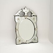 Antique Italian Venetian Etched Glass Mirror
