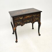 Antique Lacquered Chinoiserie Lowboy Side Table