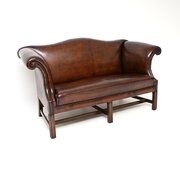 Antique Leather Hump Back Sofa