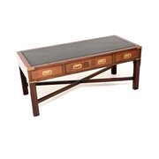 Antique Mahogany Campaign Style Coffee Table