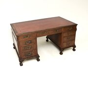 Antique Mahogany Chippendale Style Pedestal Desk