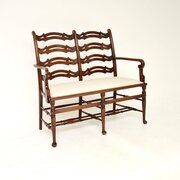 Antique Mahogany Ladderback Settee