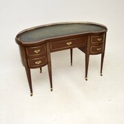 Antique Mahogany Leather Top Austrian Empire Desk