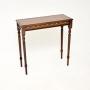 Antique Mahogany Leather Top Console / Side Table