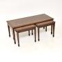 Antique Mahogany Leather Top Nesting Coffee Table 