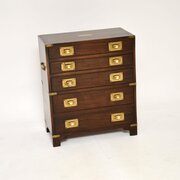Antique Mahogany Military Campaign Style Chest