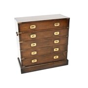 Antique Mahogany Military Campaign Style Chest