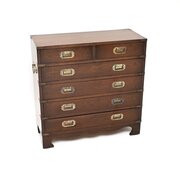 Antique Mahogany Military Campaign Style Chest